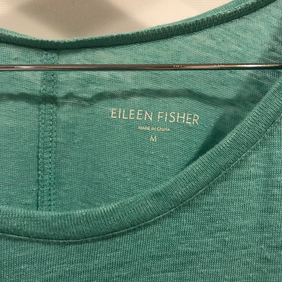 Eileen Fisher | 100% linen green Top M - Picture 3 of 5